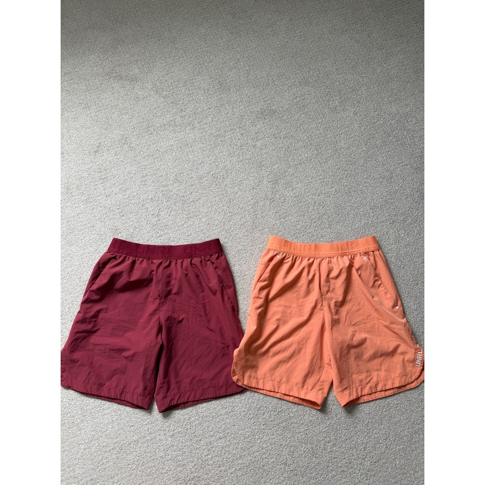 UNRL Athletic Performance Training Shorts Size S Maroon Orange Bundle
